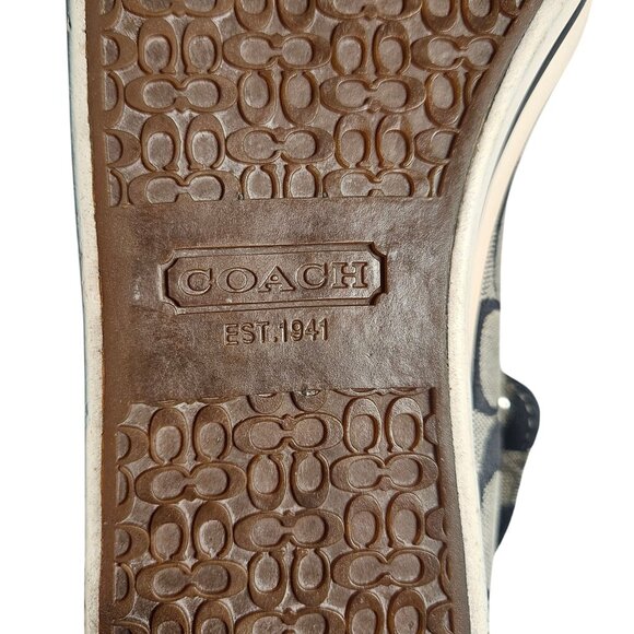 Coach Women’s Bonney High-Top Sneaker Canvas Beige Black 7 Retro Y2K - Picture 6 of 11